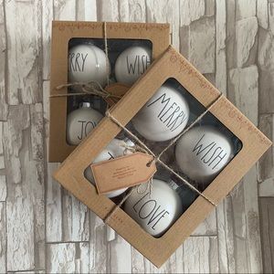 Rae Dunn Christmas Ornament Set of 8